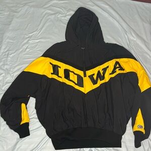 VINTAGE IOWA HAWKS bomber varsity athletic jacket size XL